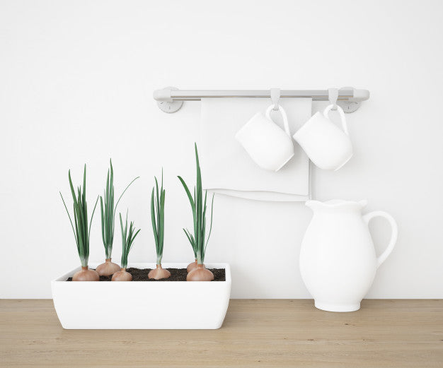 Realistic Mugs And Teapot In A Kitchen Psd