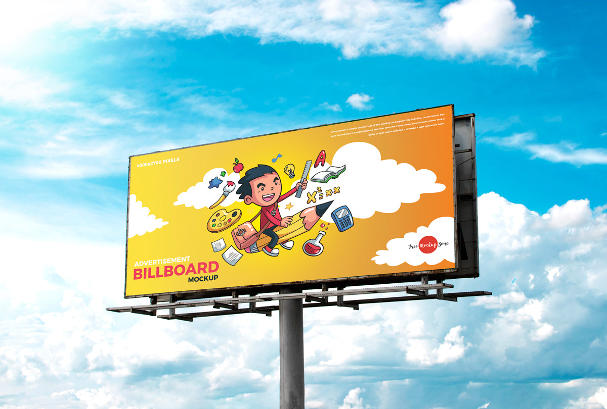 Realistic Outdoor Advertisement Hoarding Billboard Mockup Psd 2018