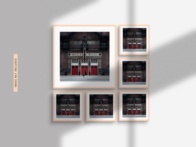 Realistic Photo Frame Mockup With Shadow Psd