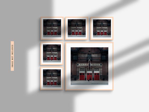 Realistic Photo Frame Mockup With Shadow Psd