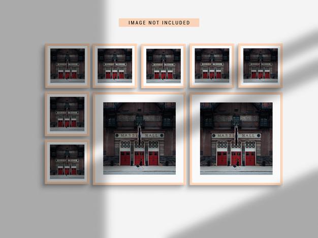 Realistic Photo Frame Mockup With Shadow Psd