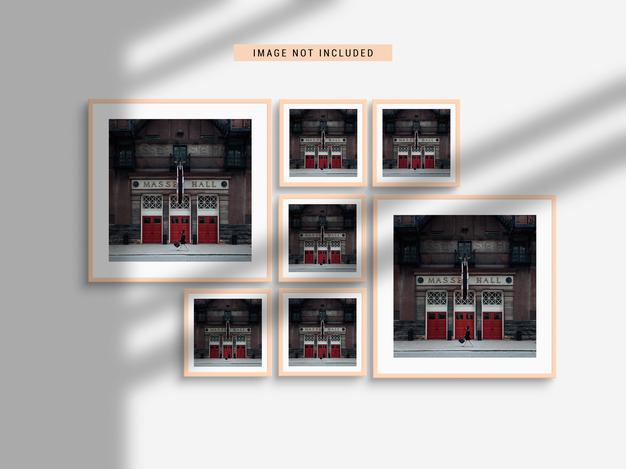 Realistic Photo Frame Mockup With Shadow Psd