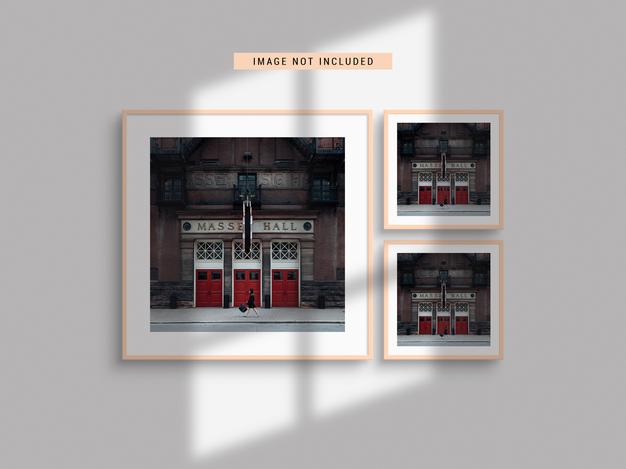 Realistic Photo Frame Mockup With Shadow Psd