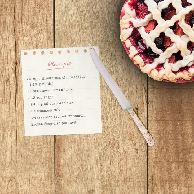 Realistic Pie Recipe Mock Up Psd