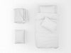 Realistic Single Bed, Duvet And Pillow Mockup On Top View Psd
