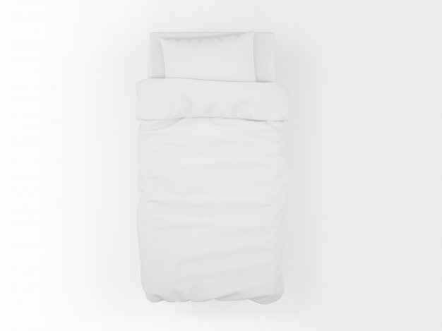 Realistic Single Bed Mockup On Top View Psd