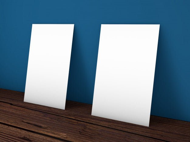 Realistic Standing Business Cards Mockup Psd