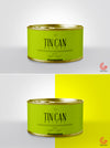 Realistic Tin Can Packaging Mockup