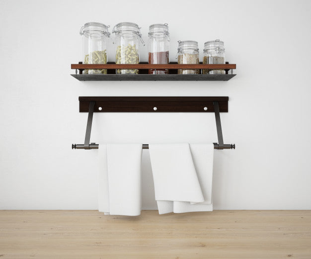 Realistic Utensils Kitchen Mockup Psd