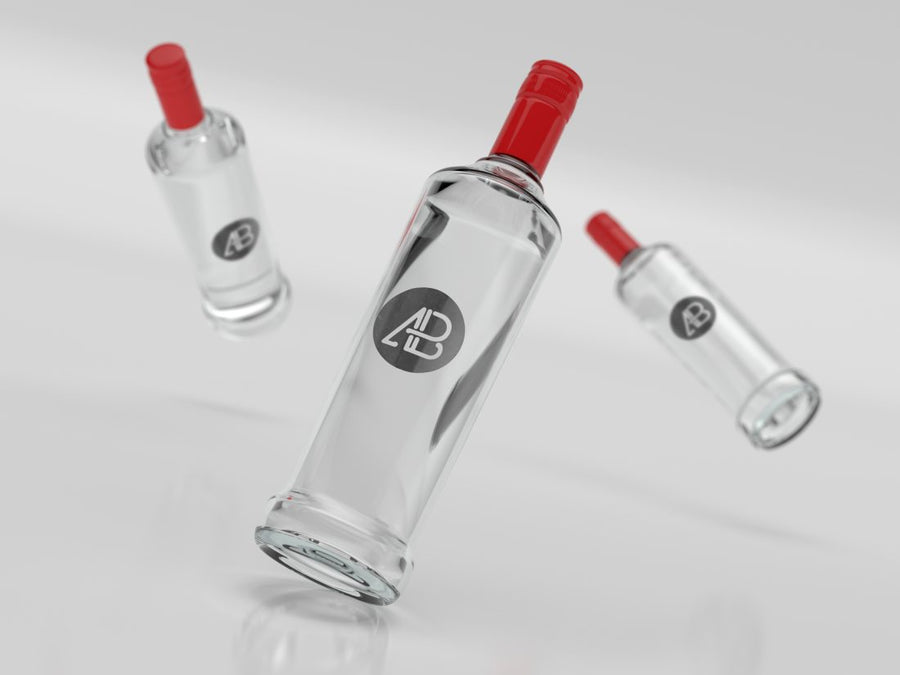 Realistic Vodka Bottle Branding Mockup