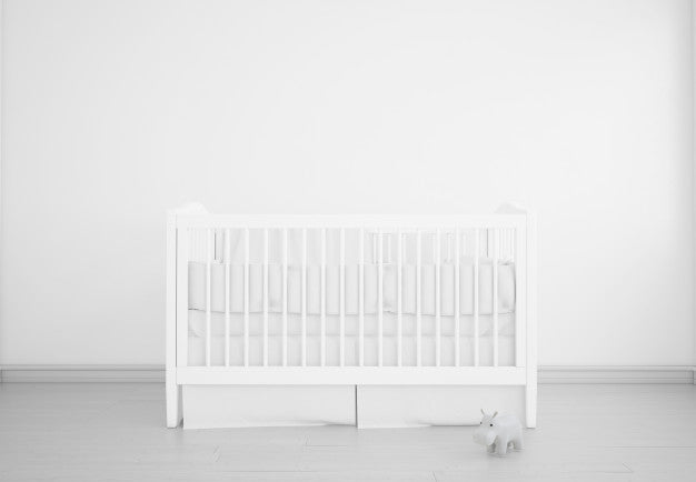 Realistic White Baby Bedroom With A Cradle Psd