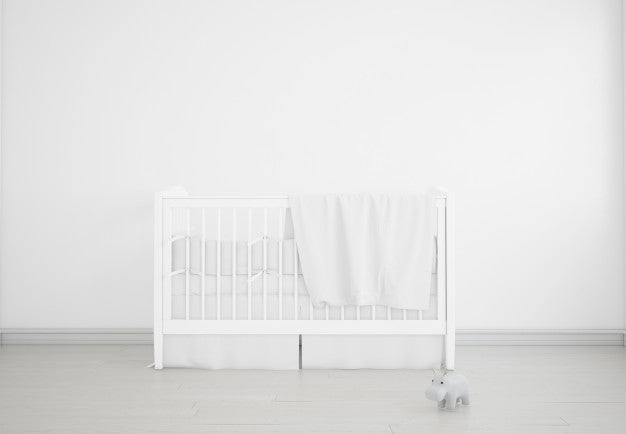 Realistic White Baby Bedroom With A Cradle Psd
