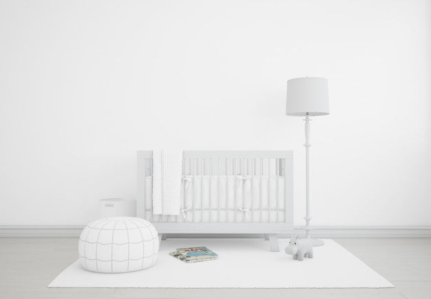 Realistic White Baby Bedroom With A Cradle Psd