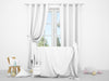 Realistic White Baby Bedroom With A Window And A Cradle Psd