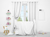 Realistic White Baby Bedroom With A Window And A Cradle Psd