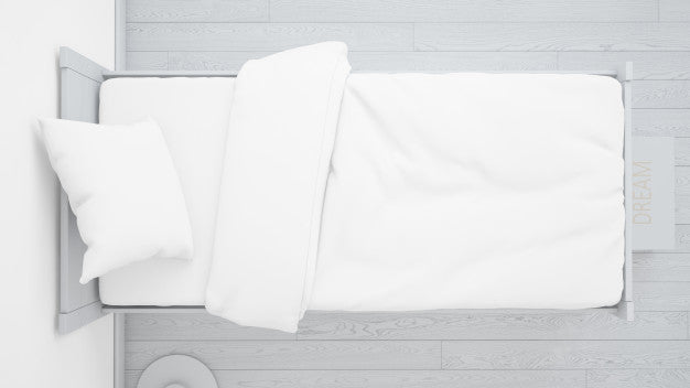 Realistic White Bedroom On Top View Psd