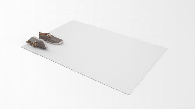 Realistic White Carpet With A Pair Of Shoes Psd