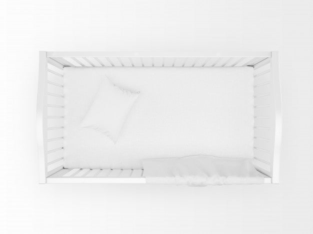 Realistic White Cradle Isolated On White On Top View Psd