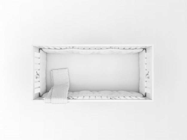 Realistic White Cradle Isolated On White On Top View Psd