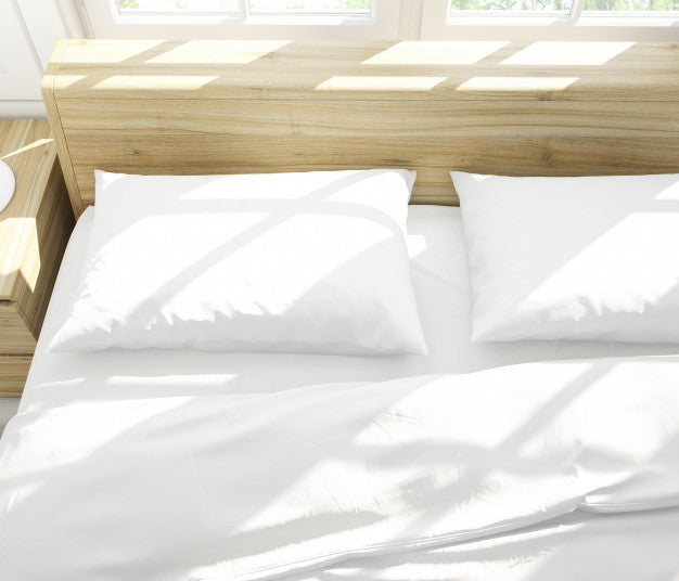 Realistic White Pillows On A Double Bed Psd