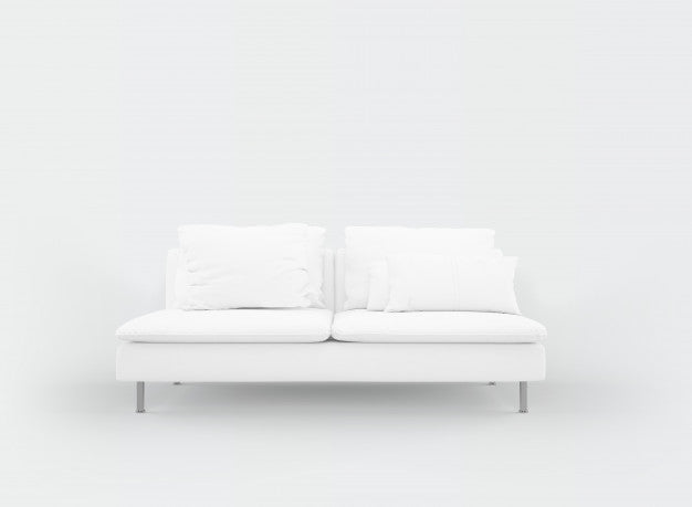 Realistic White Sofa Mockup Psd