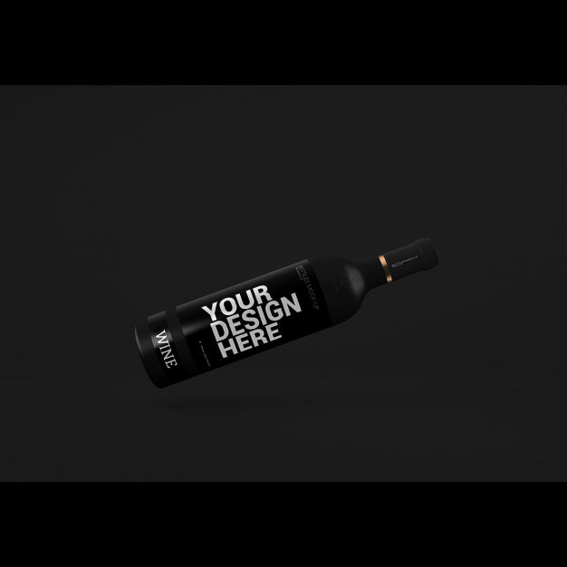 Realistic Wine Bottle Presentation Psd