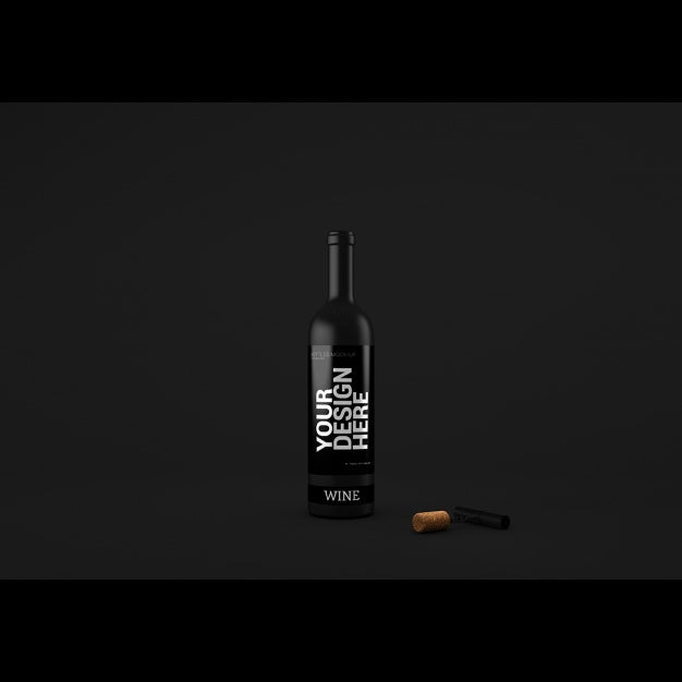 Realistic Wine Bottle Presentation Psd