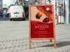 Realistic Wooden Stand Banner Mockup