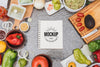Recipe Book Mock-Up Surrounded By Healthy Food Psd