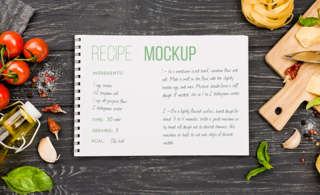 Recipe Mock-Up And Food Arrangement Psd