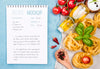Recipe Notebook And Pasta Arrangement Psd