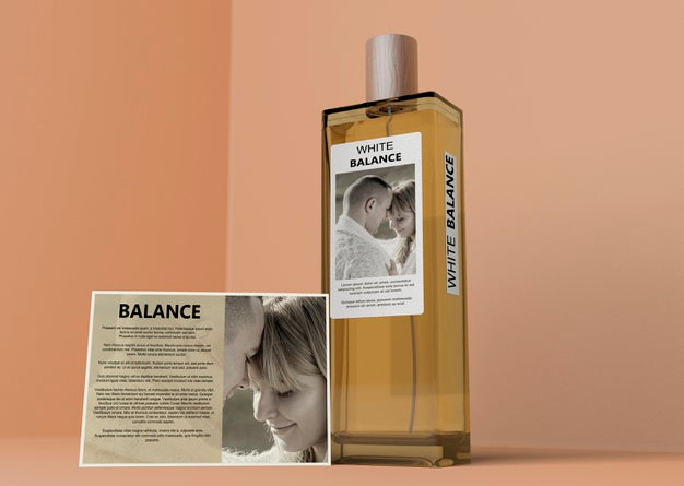 Rectangle Perfume Bottle On Table Psd