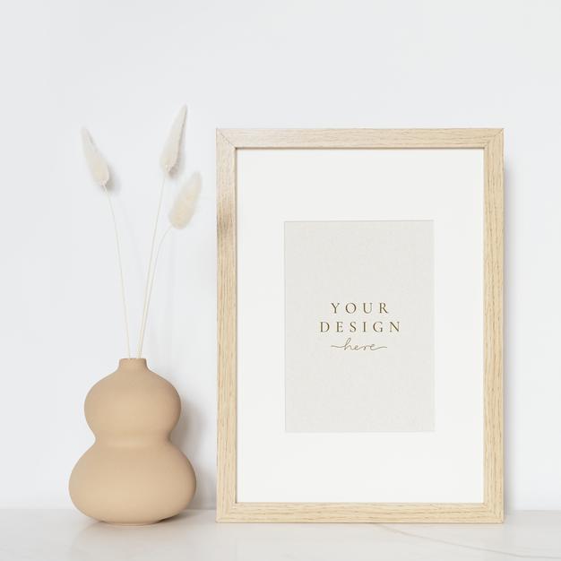 Rectangle Wooden Nice Photo Frame Mockup Psd