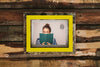 Rectangular Frame On Wooden Background Psd