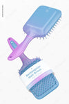 Rectangular Hair Brushes Mockup, Floating Psd
