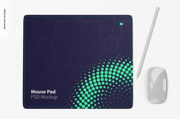Rectangular Mouse Pad Mockup, Top View Psd