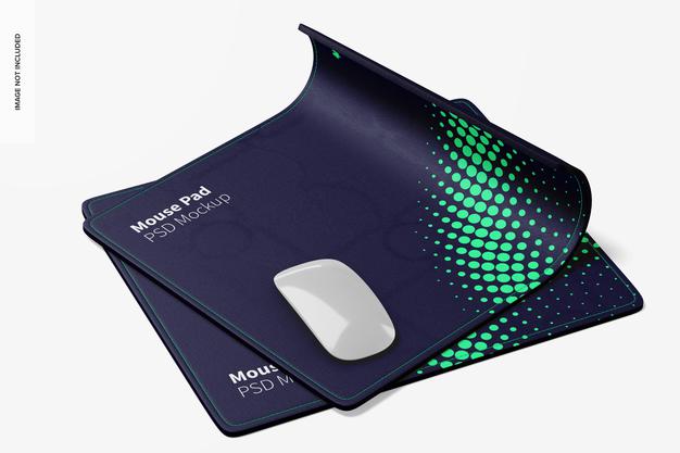 Rectangular Mouse Pads Mockup Psd