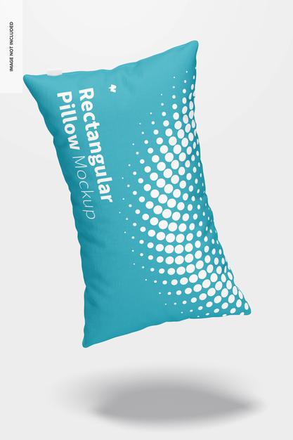 Rectangular Pillow Mockup, Falling Psd