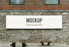 Rectangular Public Signage Mockup On A Brick Wall Psd
