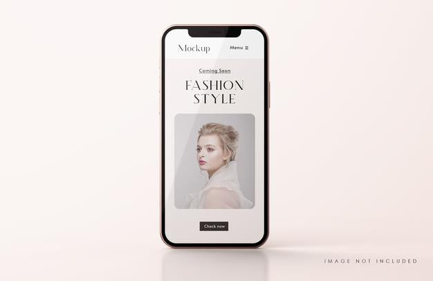 Red And Gold Phone Screen Mockup With Mobile App Presentation Template Psd