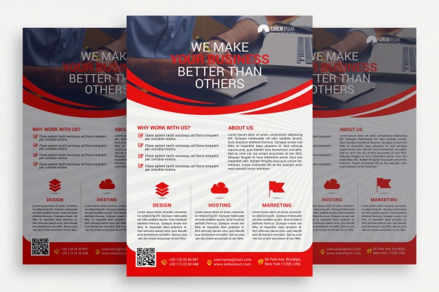 Red And White Business Brochure Psd