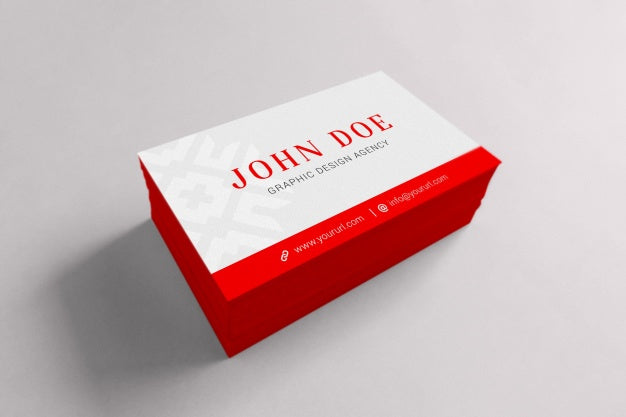 Red And White Business Card Mock Up Psd