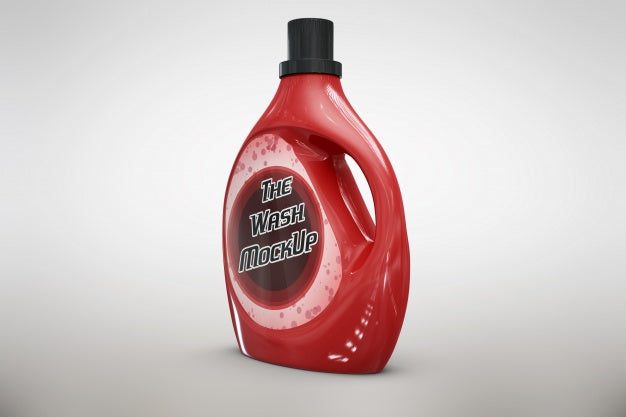 Red Detergent Packaging Mock Up Psd