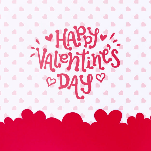 Red Happy Valentines Day Lettering Psd