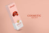 Red Lipstick Box Mockup For Cosmetic Packaging Advertisement Psd