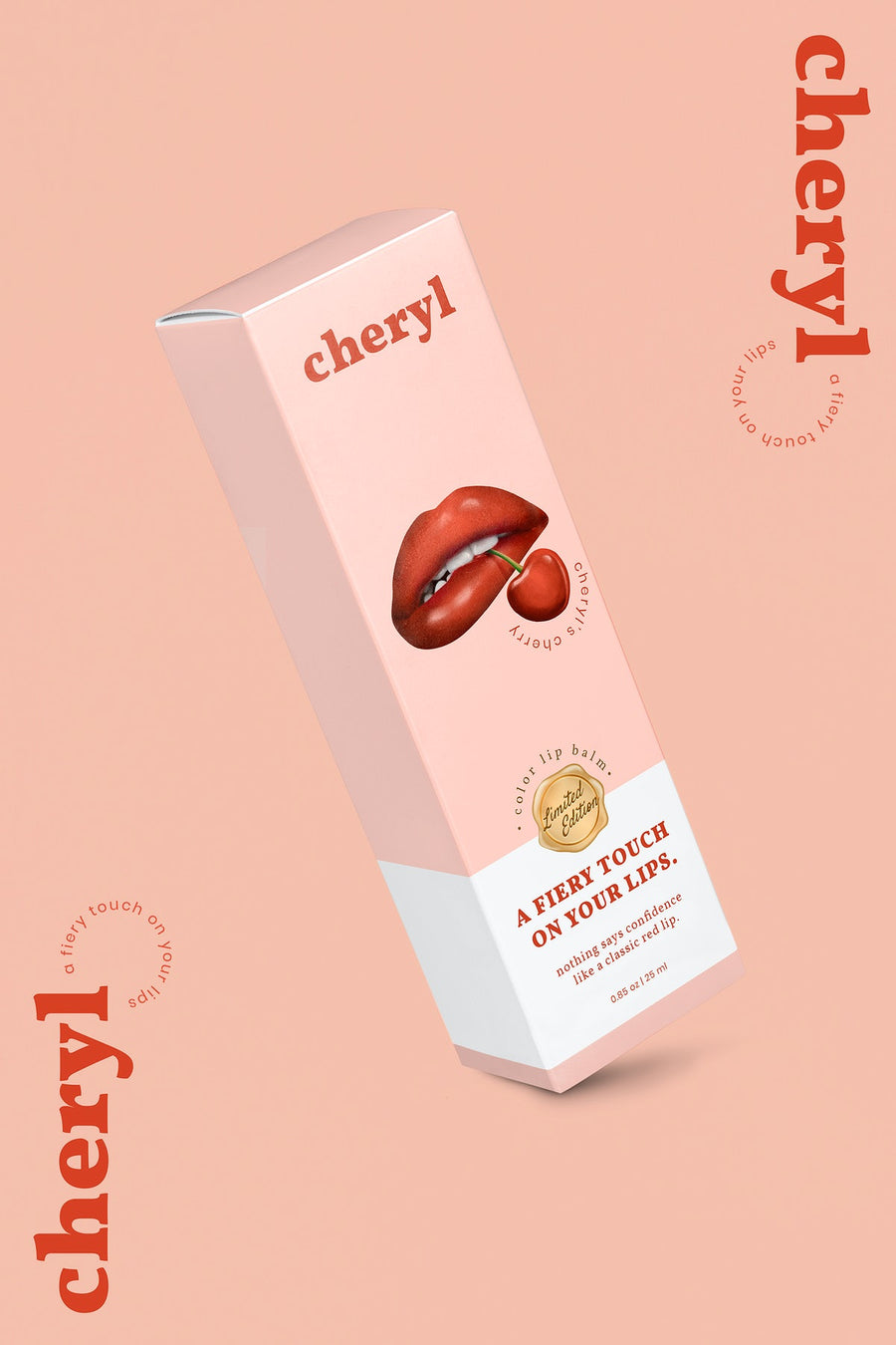 Red Lipstick Box Mockup Psd For Cosmetic Packaging Advertisement