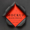 Red Mock-Up And Torn Paper Black Friday Psd
