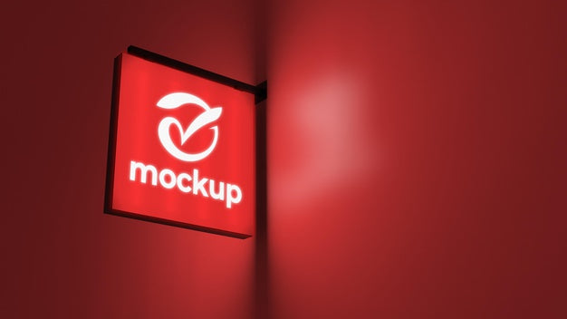 Red Neon Colour Night Business Sign Psd