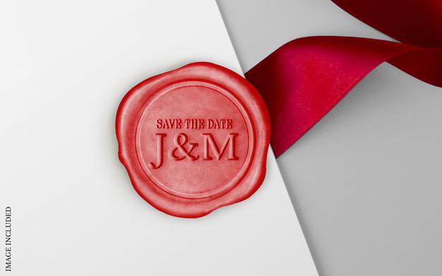Red Sealing Wax Mockup Psd