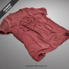 Red T-Shirt Mockup on the Ground